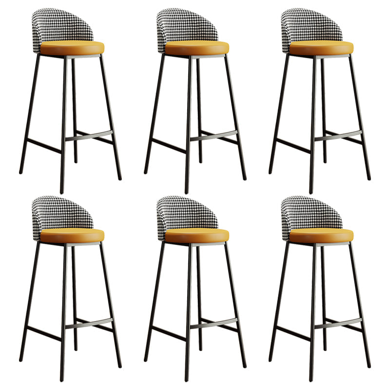 Bucket Low Back Bar Stool Leather Modern Counter Height Stools for Kitchen Orange 6 Piece Set Clearhalo 'Bar Furniture' 'Bar Stools' 'bar_stools' 'furn' 'furn_bar_stools' 'Furniture' 'furniture_bar_stools' 'Kitchen & Dining Furniture' 5080434