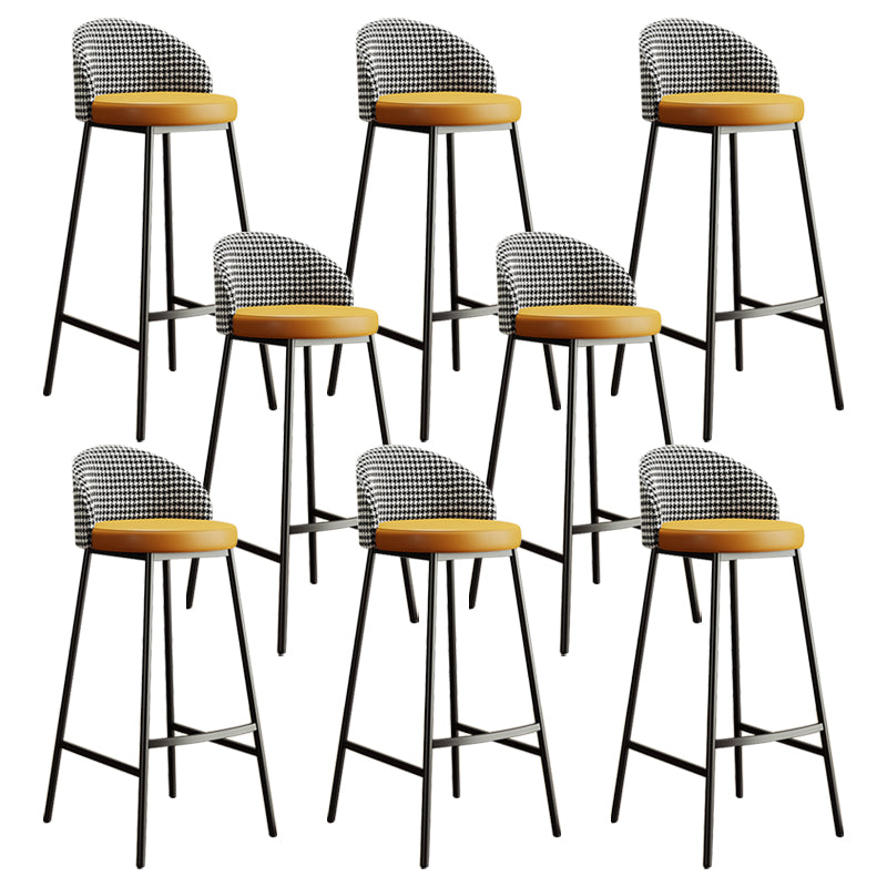 Bucket Low Back Bar Stool Leather Modern Counter Height Stools for Kitchen Orange 8 Piece Set Clearhalo 'Bar Furniture' 'Bar Stools' 'bar_stools' 'furn' 'furn_bar_stools' 'Furniture' 'furniture_bar_stools' 'Kitchen & Dining Furniture' 5080435