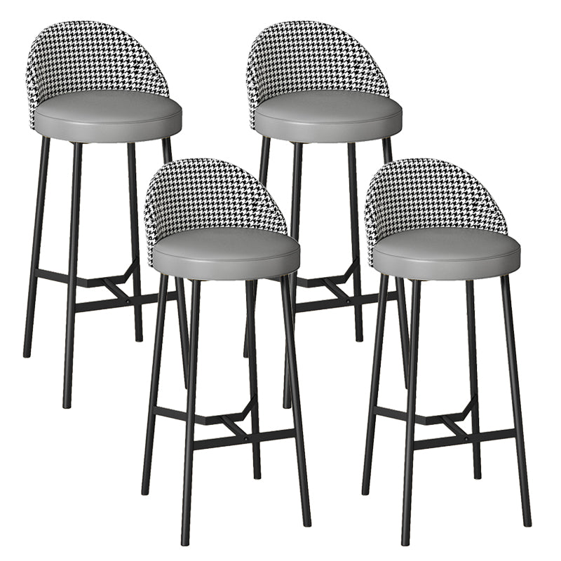 Bucket Low Back Bar Stool Leather Modern Counter Height Stools for Kitchen Light Gray 4 Piece Set Clearhalo 'Bar Furniture' 'Bar Stools' 'bar_stools' 'furn' 'furn_bar_stools' 'Furniture' 'furniture_bar_stools' 'Kitchen & Dining Furniture' 5080437