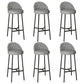 Bucket Low Back Bar Stool Leather Modern Counter Height Stools for Kitchen Light Gray 6 Piece Set Clearhalo 'Bar Furniture' 'Bar Stools' 'bar_stools' 'furn' 'furn_bar_stools' 'Furniture' 'furniture_bar_stools' 'Kitchen & Dining Furniture' 5080438