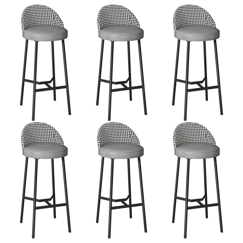 Bucket Low Back Bar Stool Leather Modern Counter Height Stools for Kitchen Light Gray 6 Piece Set Clearhalo 'Bar Furniture' 'Bar Stools' 'bar_stools' 'furn' 'furn_bar_stools' 'Furniture' 'furniture_bar_stools' 'Kitchen & Dining Furniture' 5080438