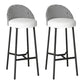 Bucket Low Back Bar Stool Leather Modern Counter Height Stools for Kitchen Gloss White 2 Piece Set Clearhalo 'Bar Furniture' 'Bar Stools' 'bar_stools' 'furn' 'furn_bar_stools' 'Furniture' 'furniture_bar_stools' 'Kitchen & Dining Furniture' 5080444