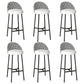Bucket Low Back Bar Stool Leather Modern Counter Height Stools for Kitchen Gloss White 6 Piece Set Clearhalo 'Bar Furniture' 'Bar Stools' 'bar_stools' 'furn' 'furn_bar_stools' 'Furniture' 'furniture_bar_stools' 'Kitchen & Dining Furniture' 5080446