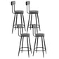 Scandinavian Round Counter & Bar Stool Upholstered Bar Stools for Living Room Grey Black 4 Piece Set Clearhalo 'Bar Furniture' 'Bar Stools' 'bar_stools' 'furn' 'furn_bar_stools' 'Furniture' 'furniture_bar_stools' 'Kitchen & Dining Furniture' 5080453