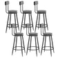 Scandinavian Round Counter & Bar Stool Upholstered Bar Stools for Living Room Grey Black 6 Piece Set Clearhalo 'Bar Furniture' 'Bar Stools' 'bar_stools' 'furn' 'furn_bar_stools' 'Furniture' 'furniture_bar_stools' 'Kitchen & Dining Furniture' 5080454