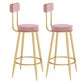 Scandinavian Round Counter & Bar Stool Upholstered Bar Stools for Living Room Pink Gold 2 Piece Set Clearhalo 'Bar Furniture' 'Bar Stools' 'bar_stools' 'furn' 'furn_bar_stools' 'Furniture' 'furniture_bar_stools' 'Kitchen & Dining Furniture' 5080460