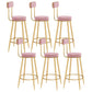 Scandinavian Round Counter & Bar Stool Upholstered Bar Stools for Living Room Pink Gold 6 Piece Set Clearhalo 'Bar Furniture' 'Bar Stools' 'bar_stools' 'furn' 'furn_bar_stools' 'Furniture' 'furniture_bar_stools' 'Kitchen & Dining Furniture' 5080464