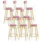 Scandinavian Round Counter & Bar Stool Upholstered Bar Stools for Living Room Pink Gold 8 Piece Set Clearhalo 'Bar Furniture' 'Bar Stools' 'bar_stools' 'furn' 'furn_bar_stools' 'Furniture' 'furniture_bar_stools' 'Kitchen & Dining Furniture' 5080465