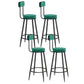 Scandinavian Round Counter & Bar Stool Upholstered Bar Stools for Living Room Green Black 4 Piece Set Clearhalo 'Bar Furniture' 'Bar Stools' 'bar_stools' 'furn' 'furn_bar_stools' 'Furniture' 'furniture_bar_stools' 'Kitchen & Dining Furniture' 5080468