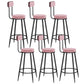Scandinavian Round Counter & Bar Stool Upholstered Bar Stools for Living Room Pink Black 6 Piece Set Clearhalo 'Bar Furniture' 'Bar Stools' 'bar_stools' 'furn' 'furn_bar_stools' 'Furniture' 'furniture_bar_stools' 'Kitchen & Dining Furniture' 5080473