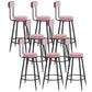 Scandinavian Round Counter & Bar Stool Upholstered Bar Stools for Living Room Pink Black 8 Piece Set Clearhalo 'Bar Furniture' 'Bar Stools' 'bar_stools' 'furn' 'furn_bar_stools' 'Furniture' 'furniture_bar_stools' 'Kitchen & Dining Furniture' 5080474