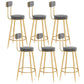 Scandinavian Round Counter & Bar Stool Upholstered Bar Stools for Living Room Grey Gold 6 Piece Set Clearhalo 'Bar Furniture' 'Bar Stools' 'bar_stools' 'furn' 'furn_bar_stools' 'Furniture' 'furniture_bar_stools' 'Kitchen & Dining Furniture' 5080477
