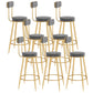 Scandinavian Round Counter & Bar Stool Upholstered Bar Stools for Living Room Grey Gold 8 Piece Set Clearhalo 'Bar Furniture' 'Bar Stools' 'bar_stools' 'furn' 'furn_bar_stools' 'Furniture' 'furniture_bar_stools' 'Kitchen & Dining Furniture' 5080478