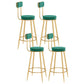 Scandinavian Round Counter & Bar Stool Upholstered Bar Stools for Living Room Green Gold 4 Piece Set Clearhalo 'Bar Furniture' 'Bar Stools' 'bar_stools' 'furn' 'furn_bar_stools' 'Furniture' 'furniture_bar_stools' 'Kitchen & Dining Furniture' 5080480
