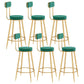 Scandinavian Round Counter & Bar Stool Upholstered Bar Stools for Living Room Green Gold 6 Piece Set Clearhalo 'Bar Furniture' 'Bar Stools' 'bar_stools' 'furn' 'furn_bar_stools' 'Furniture' 'furniture_bar_stools' 'Kitchen & Dining Furniture' 5080481