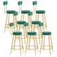 Scandinavian Round Counter & Bar Stool Upholstered Bar Stools for Living Room Green Gold 8 Piece Set Clearhalo 'Bar Furniture' 'Bar Stools' 'bar_stools' 'furn' 'furn_bar_stools' 'Furniture' 'furniture_bar_stools' 'Kitchen & Dining Furniture' 5080482