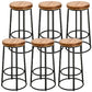 Industrial Solid Wood Bar & Counter Stool Round Cafe Counter Chair in Natural 6 Piece Set Clearhalo 'Bar Furniture' 'Bar Stools' 'bar_stools' 'furn' 'furn_bar_stools' 'Furniture' 'furniture_bar_stools' 'Kitchen & Dining Furniture' 5080488