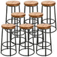 Industrial Solid Wood Bar & Counter Stool Round Cafe Counter Chair in Natural 8 Piece Set Clearhalo 'Bar Furniture' 'Bar Stools' 'bar_stools' 'furn' 'furn_bar_stools' 'Furniture' 'furniture_bar_stools' 'Kitchen & Dining Furniture' 5080490