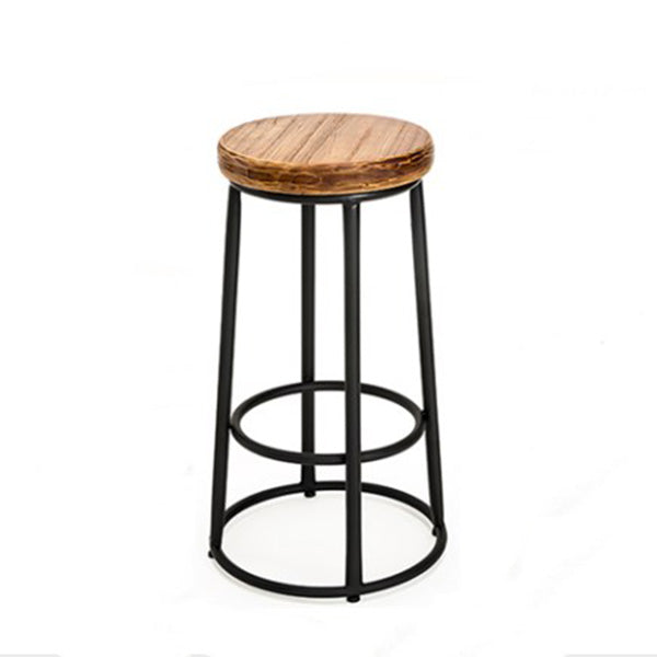 Industrial Solid Wood Bar & Counter Stool Round Cafe Counter Chair in Natural Clearhalo 'Bar Furniture' 'Bar Stools' 'bar_stools' 'furn' 'furn_bar_stools' 'Furniture' 'furniture_bar_stools' 'Kitchen & Dining Furniture' 5080492