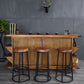 Industrial Solid Wood Bar & Counter Stool Round Cafe Counter Chair in Natural Clearhalo 'Bar Furniture' 'Bar Stools' 'bar_stools' 'furn' 'furn_bar_stools' 'Furniture' 'furniture_bar_stools' 'Kitchen & Dining Furniture' 5080496