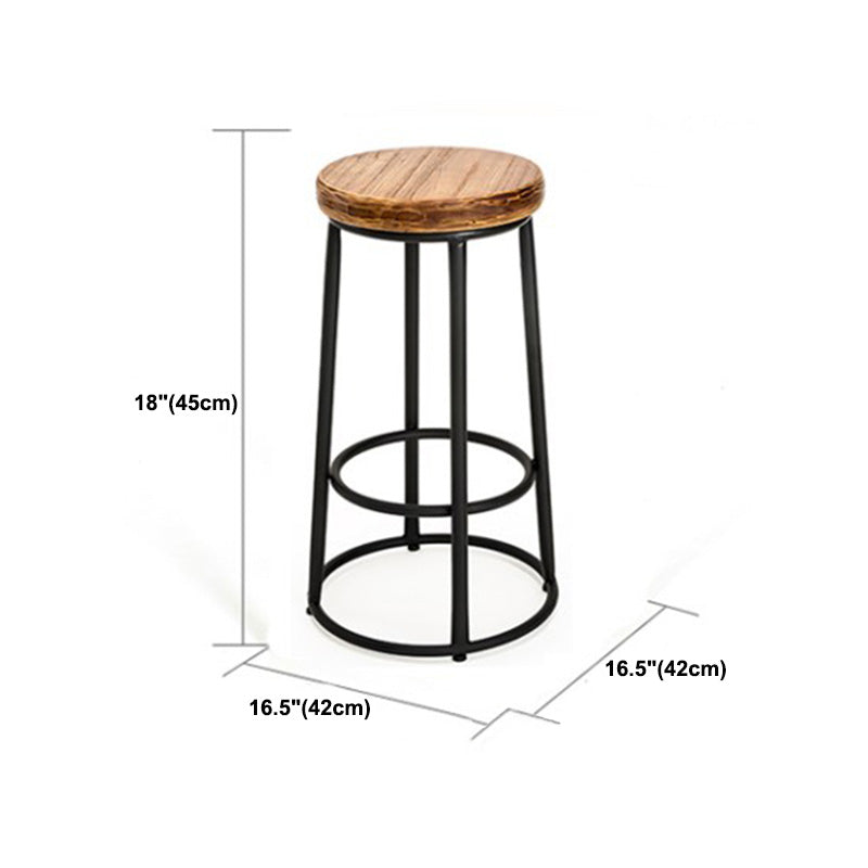 Industrial Solid Wood Bar & Counter Stool Round Cafe Counter Chair in Natural Clearhalo 'Bar Furniture' 'Bar Stools' 'bar_stools' 'furn' 'furn_bar_stools' 'Furniture' 'furniture_bar_stools' 'Kitchen & Dining Furniture' 5080497