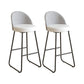 Restaurant Modern Bucket Counter Bar Stool Leather and Metal Counter-height Stool Off-White 2 Piece Set Clearhalo 'Bar Furniture' 'Bar Stools' 'bar_stools' 'furn' 'furn_bar_stools' 'Furniture' 'furniture_bar_stools' 'Kitchen & Dining Furniture' 5080505