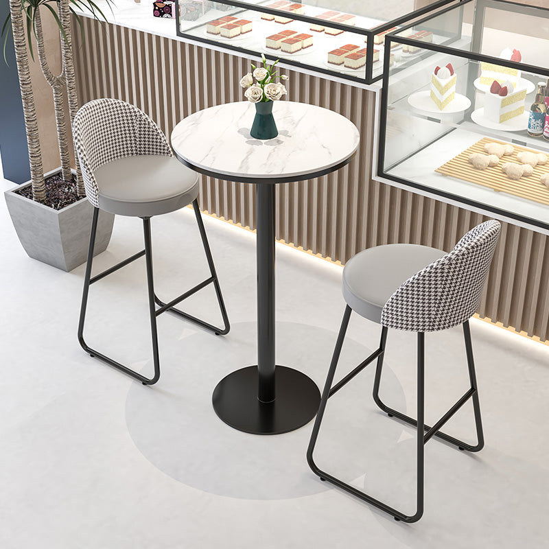 Restaurant Modern Bucket Counter Bar Stool Leather and Metal Counter-height Stool Clearhalo 'Bar Furniture' 'Bar Stools' 'bar_stools' 'furn' 'furn_bar_stools' 'Furniture' 'furniture_bar_stools' 'Kitchen & Dining Furniture' 5080508
