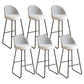 Restaurant Modern Bucket Counter Bar Stool Leather and Metal Counter-height Stool Off-White 6 Piece Set Clearhalo 'Bar Furniture' 'Bar Stools' 'bar_stools' 'furn' 'furn_bar_stools' 'Furniture' 'furniture_bar_stools' 'Kitchen & Dining Furniture' 5080509
