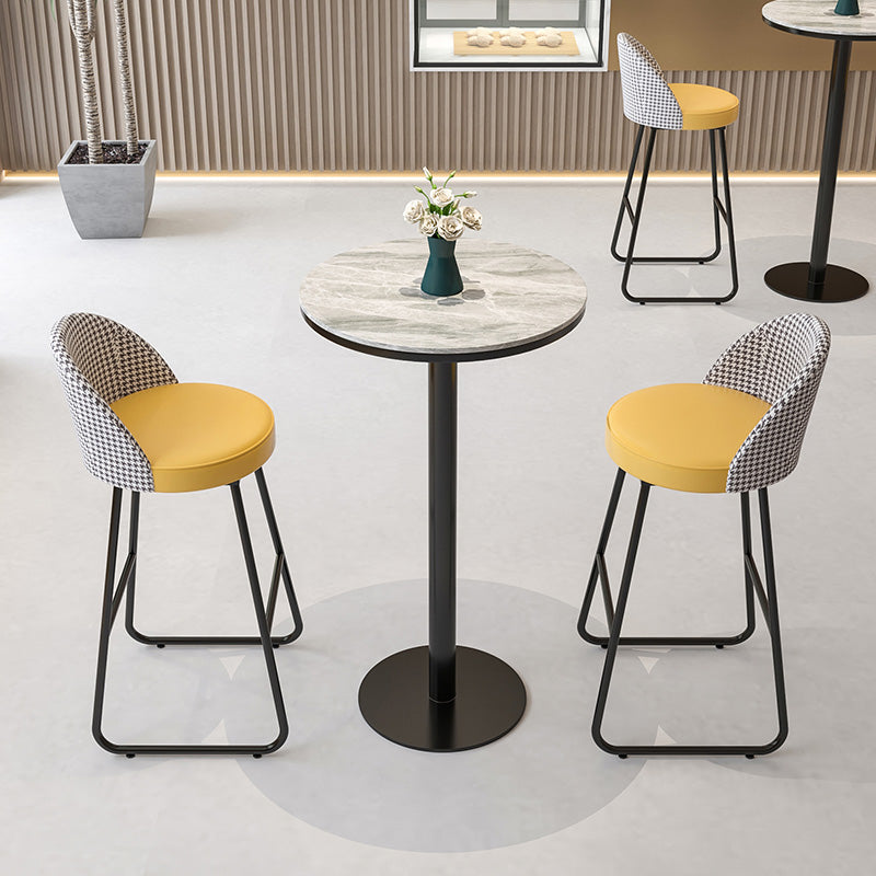 Restaurant Modern Bucket Counter Bar Stool Leather and Metal Counter-height Stool Clearhalo 'Bar Furniture' 'Bar Stools' 'bar_stools' 'furn' 'furn_bar_stools' 'Furniture' 'furniture_bar_stools' 'Kitchen & Dining Furniture' 5080511