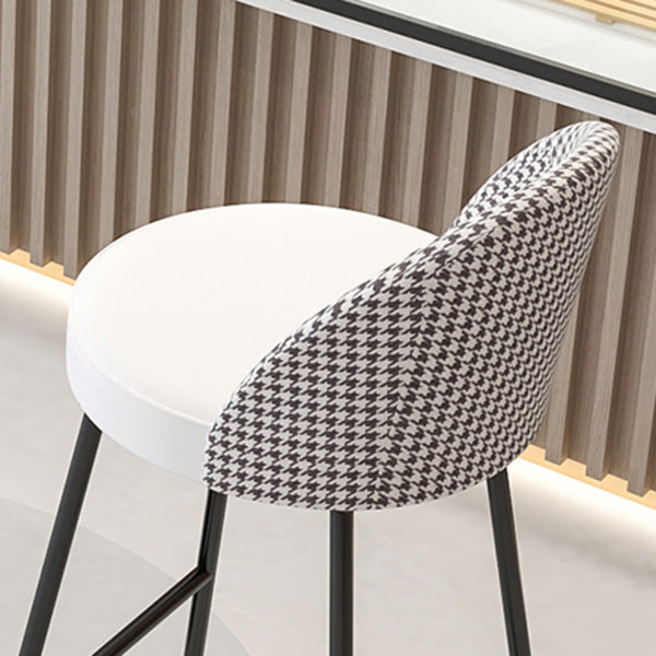 Restaurant Modern Bucket Counter Bar Stool Leather and Metal Counter-height Stool Clearhalo 'Bar Furniture' 'Bar Stools' 'bar_stools' 'furn' 'furn_bar_stools' 'Furniture' 'furniture_bar_stools' 'Kitchen & Dining Furniture' 5080515