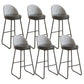 Restaurant Modern Bucket Counter Bar Stool Leather and Metal Counter-height Stool Black 6 Piece Set Clearhalo 'Bar Furniture' 'Bar Stools' 'bar_stools' 'furn' 'furn_bar_stools' 'Furniture' 'furniture_bar_stools' 'Kitchen & Dining Furniture' 5080517