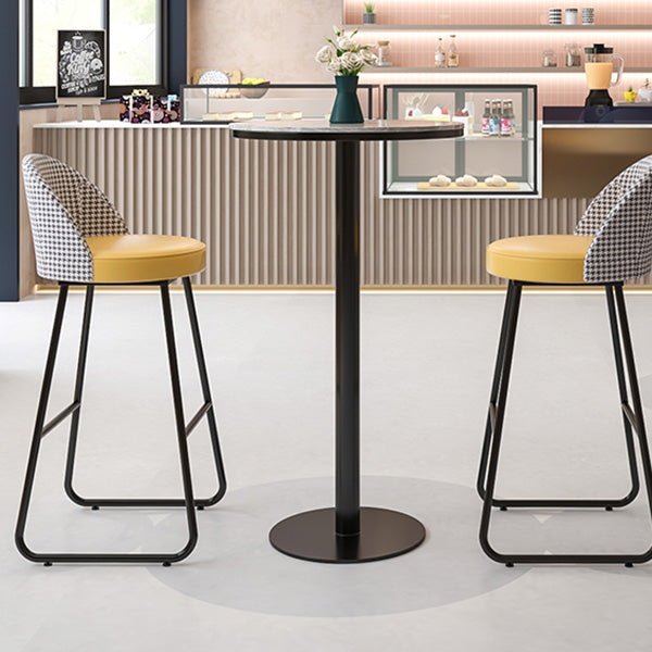 Restaurant Modern Bucket Counter Bar Stool Leather and Metal Counter-height Stool Clearhalo 'Bar Furniture' 'Bar Stools' 'bar_stools' 'furn' 'furn_bar_stools' 'Furniture' 'furniture_bar_stools' 'Kitchen & Dining Furniture' 5080518