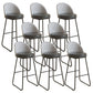 Restaurant Modern Bucket Counter Bar Stool Leather and Metal Counter-height Stool Black 8 Piece Set Clearhalo 'Bar Furniture' 'Bar Stools' 'bar_stools' 'furn' 'furn_bar_stools' 'Furniture' 'furniture_bar_stools' 'Kitchen & Dining Furniture' 5080519