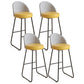 Restaurant Modern Bucket Counter Bar Stool Leather and Metal Counter-height Stool Yellow 4 Piece Set Clearhalo 'Bar Furniture' 'Bar Stools' 'bar_stools' 'furn' 'furn_bar_stools' 'Furniture' 'furniture_bar_stools' 'Kitchen & Dining Furniture' 5080522