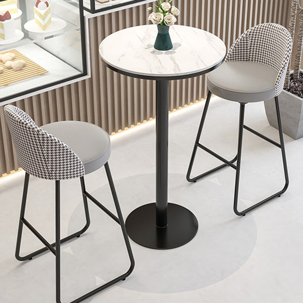 Restaurant Modern Bucket Counter Bar Stool Leather and Metal Counter-height Stool Clearhalo 'Bar Furniture' 'Bar Stools' 'bar_stools' 'furn' 'furn_bar_stools' 'Furniture' 'furniture_bar_stools' 'Kitchen & Dining Furniture' 5080523