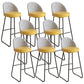 Restaurant Modern Bucket Counter Bar Stool Leather and Metal Counter-height Stool Yellow 8 Piece Set Clearhalo 'Bar Furniture' 'Bar Stools' 'bar_stools' 'furn' 'furn_bar_stools' 'Furniture' 'furniture_bar_stools' 'Kitchen & Dining Furniture' 5080526