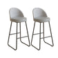 Restaurant Modern Bucket Counter Bar Stool Leather and Metal Counter-height Stool Grey 2 Piece Set Clearhalo 'Bar Furniture' 'Bar Stools' 'bar_stools' 'furn' 'furn_bar_stools' 'Furniture' 'furniture_bar_stools' 'Kitchen & Dining Furniture' 5080527