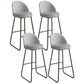 Restaurant Modern Bucket Counter Bar Stool Leather and Metal Counter-height Stool Grey 4 Piece Set Clearhalo 'Bar Furniture' 'Bar Stools' 'bar_stools' 'furn' 'furn_bar_stools' 'Furniture' 'furniture_bar_stools' 'Kitchen & Dining Furniture' 5080528