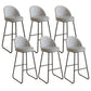 Restaurant Modern Bucket Counter Bar Stool Leather and Metal Counter-height Stool Grey 6 Piece Set Clearhalo 'Bar Furniture' 'Bar Stools' 'bar_stools' 'furn' 'furn_bar_stools' 'Furniture' 'furniture_bar_stools' 'Kitchen & Dining Furniture' 5080529