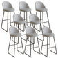 Restaurant Modern Bucket Counter Bar Stool Leather and Metal Counter-height Stool Grey 8 Piece Set Clearhalo 'Bar Furniture' 'Bar Stools' 'bar_stools' 'furn' 'furn_bar_stools' 'Furniture' 'furniture_bar_stools' 'Kitchen & Dining Furniture' 5080530