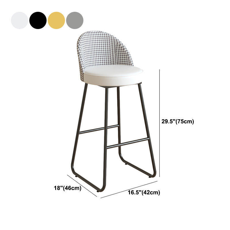Restaurant Modern Bucket Counter Bar Stool Leather and Metal Counter-height Stool Clearhalo 'Bar Furniture' 'Bar Stools' 'bar_stools' 'furn' 'furn_bar_stools' 'Furniture' 'furniture_bar_stools' 'Kitchen & Dining Furniture' 5080531