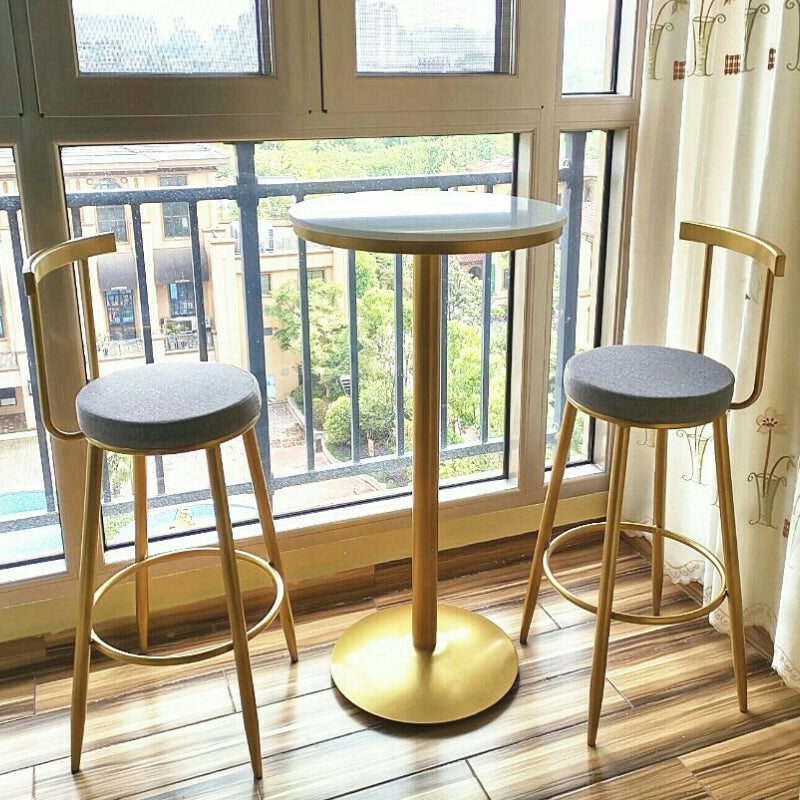 Scandinavian Coffee Shop Counter Stools Footrest Metal Backrest Gold Frame Bar Stool Clearhalo 'Bar Furniture' 'Bar Stools' 'bar_stools' 'furn' 'furn_bar_stools' 'Furniture' 'furniture_bar_stools' 'Kitchen & Dining Furniture' 5080537