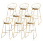 Scandinavian Coffee Shop Counter Stools Footrest Metal Backrest Gold Frame Bar Stool White-Gold 8 Piece Set Bar Stool(30"H) Clearhalo 'Bar Furniture' 'Bar Stools' 'bar_stools' 'furn' 'furn_bar_stools' 'Furniture' 'furniture_bar_stools' 'Kitchen & Dining Furniture' 5080538