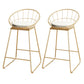 Scandinavian Coffee Shop Counter Stools Footrest Metal Backrest Gold Frame Bar Stool White-Gold 2 Piece Set Counter Stool(26"H) Clearhalo 'Bar Furniture' 'Bar Stools' 'bar_stools' 'furn' 'furn_bar_stools' 'Furniture' 'furniture_bar_stools' 'Kitchen & Dining Furniture' 5080541