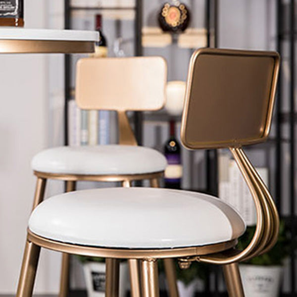 Scandinavian Coffee Shop Counter Stools Footrest Metal Backrest Gold Frame Bar Stool Clearhalo 'Bar Furniture' 'Bar Stools' 'bar_stools' 'furn' 'furn_bar_stools' 'Furniture' 'furniture_bar_stools' 'Kitchen & Dining Furniture' 5080542
