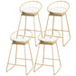 Scandinavian Coffee Shop Counter Stools Footrest Metal Backrest Gold Frame Bar Stool White-Gold 4 Piece Set Counter Stool(26"H) Clearhalo 'Bar Furniture' 'Bar Stools' 'bar_stools' 'furn' 'furn_bar_stools' 'Furniture' 'furniture_bar_stools' 'Kitchen & Dining Furniture' 5080543