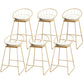 Scandinavian Coffee Shop Counter Stools Footrest Metal Backrest Gold Frame Bar Stool White-Gold 6 Piece Set Counter Stool(26"H) Clearhalo 'Bar Furniture' 'Bar Stools' 'bar_stools' 'furn' 'furn_bar_stools' 'Furniture' 'furniture_bar_stools' 'Kitchen & Dining Furniture' 5080545