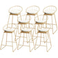 Scandinavian Coffee Shop Counter Stools Footrest Metal Backrest Gold Frame Bar Stool White-Gold 8 Piece Set Counter Stool(26"H) Clearhalo 'Bar Furniture' 'Bar Stools' 'bar_stools' 'furn' 'furn_bar_stools' 'Furniture' 'furniture_bar_stools' 'Kitchen & Dining Furniture' 5080547