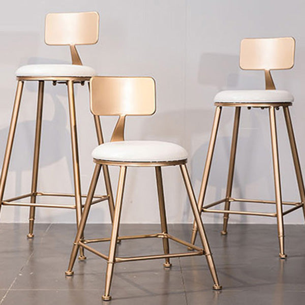 Scandinavian Coffee Shop Counter Stools Footrest Metal Backrest Gold Frame Bar Stool Clearhalo 'Bar Furniture' 'Bar Stools' 'bar_stools' 'furn' 'furn_bar_stools' 'Furniture' 'furniture_bar_stools' 'Kitchen & Dining Furniture' 5080549