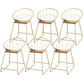Scandinavian Coffee Shop Counter Stools Footrest Metal Backrest Gold Frame Bar Stool White-Gold 6 Piece Set Short Stool(18"H) Clearhalo 'Bar Furniture' 'Bar Stools' 'bar_stools' 'furn' 'furn_bar_stools' 'Furniture' 'furniture_bar_stools' 'Kitchen & Dining Furniture' 5080552